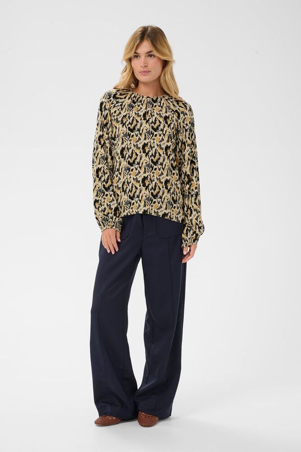 Saint Tropez Osina Blouse Tannin Blurry Animal