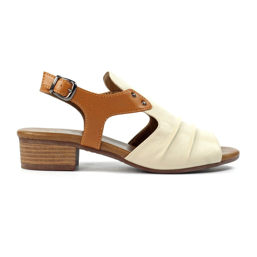 Lunar Jaden Beige Lea. Sandal