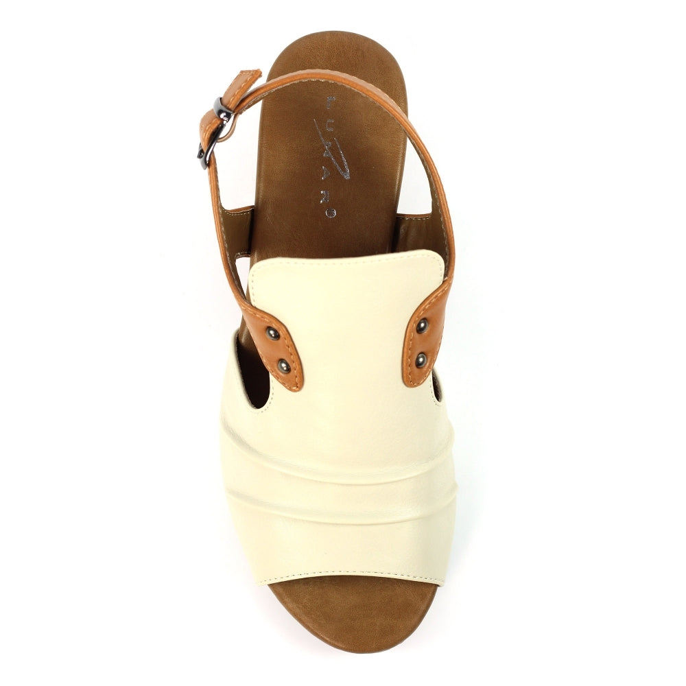 Lunar Jaden Beige Lea. Sandal