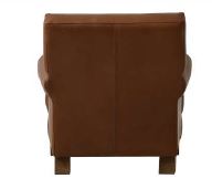 Holo James Button back  Accent Chair Full Aniline Leather Riders Nut