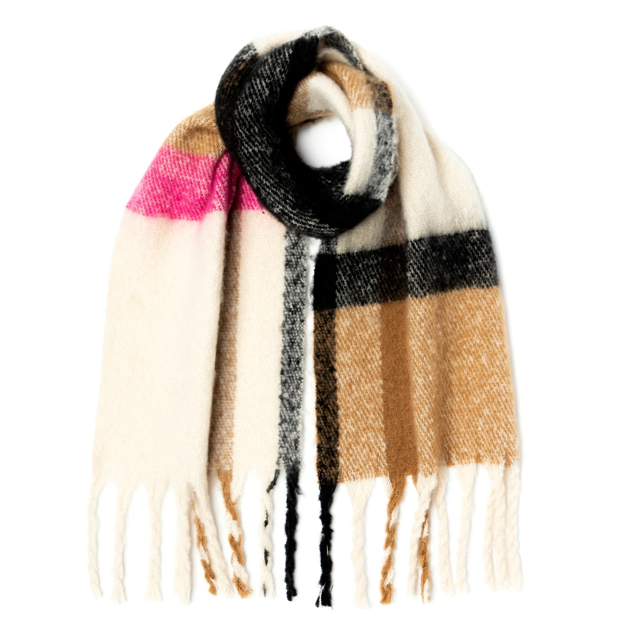 Boardmans Kesia Superfluffy Check Scarf Multi