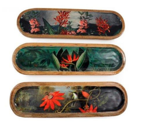 45 CM x 13 CM  Madagascar Enamel Platter