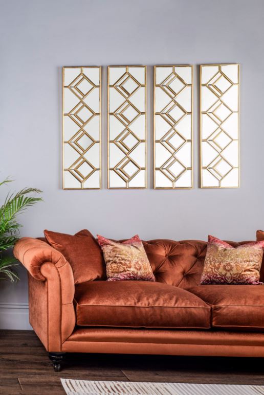 Kipton Rectangular Mirror With Gold Foil Detail