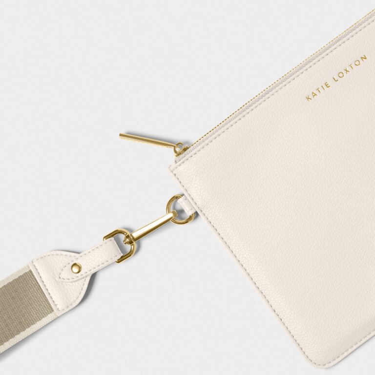 Katie Loxton Off White Zana Canvas Wristlet Pouch