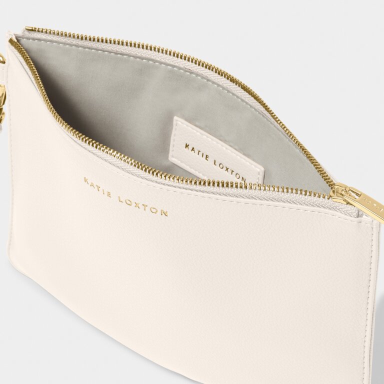 Katie Loxton Off White Zana Canvas Wristlet Pouch