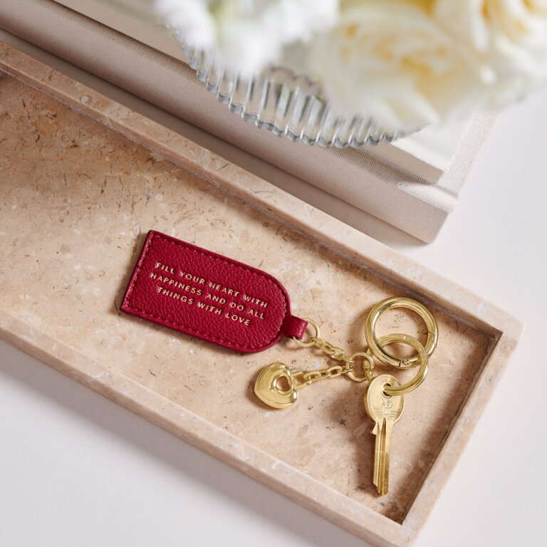 Katie Loxton Garnet Red Do All Things With Love Keepsake Charm Keyring