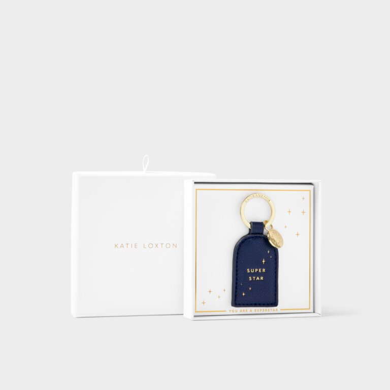 Katie Loxton Midnight Blue Super Star Boxed Keyring