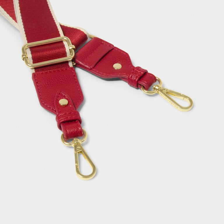 Katie Loxton Garnet Red Stripe Canvas Strap