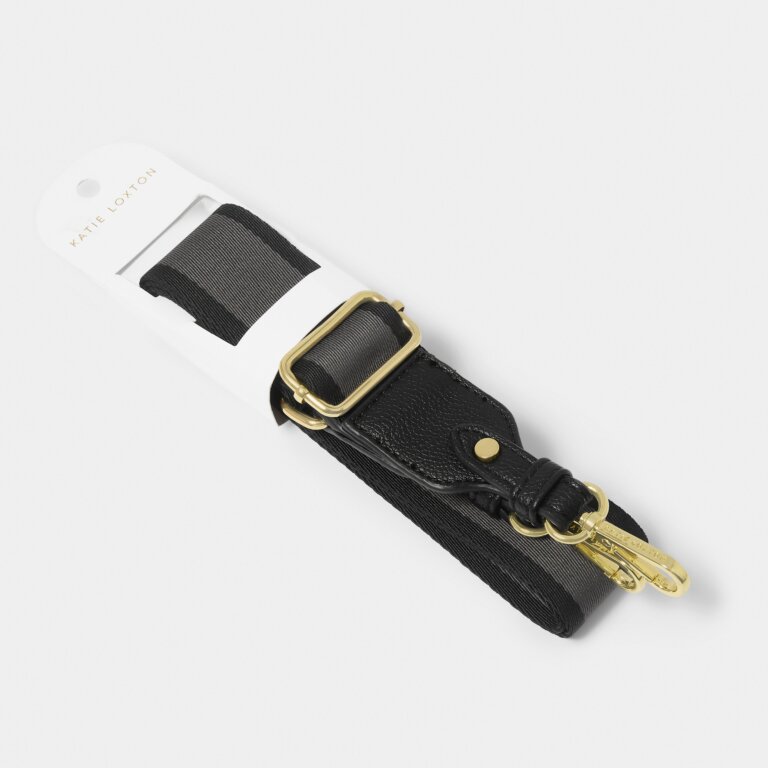 Katie Loxton Black Stripe Canvas Strap