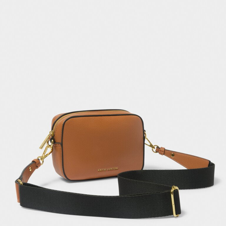 Katie Loxton Cognac & Charcoal Marni Mini Crossbody Bag