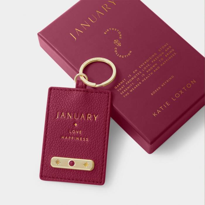 Katie Loxton Deep Red January Birthstone Keyring