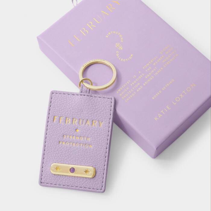 Katie Loxton Lilac February Birthstone Keyring