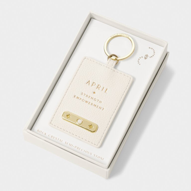 Katie Loxton Off White April Birthstone Keyring