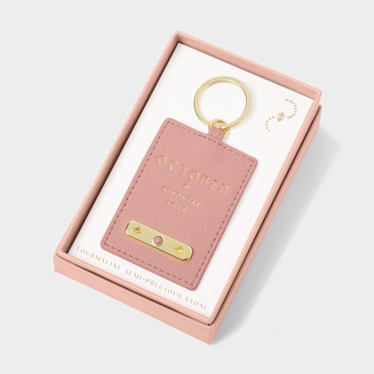 Katie Loxton Dusty Pink October Birthstone Keyring