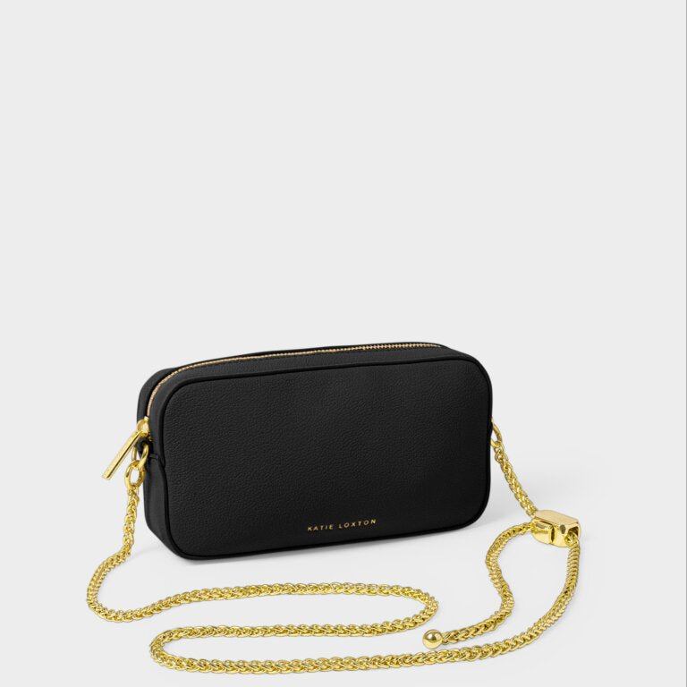 Katie Loxton Black Remi Slider Chain Crossbody Bag