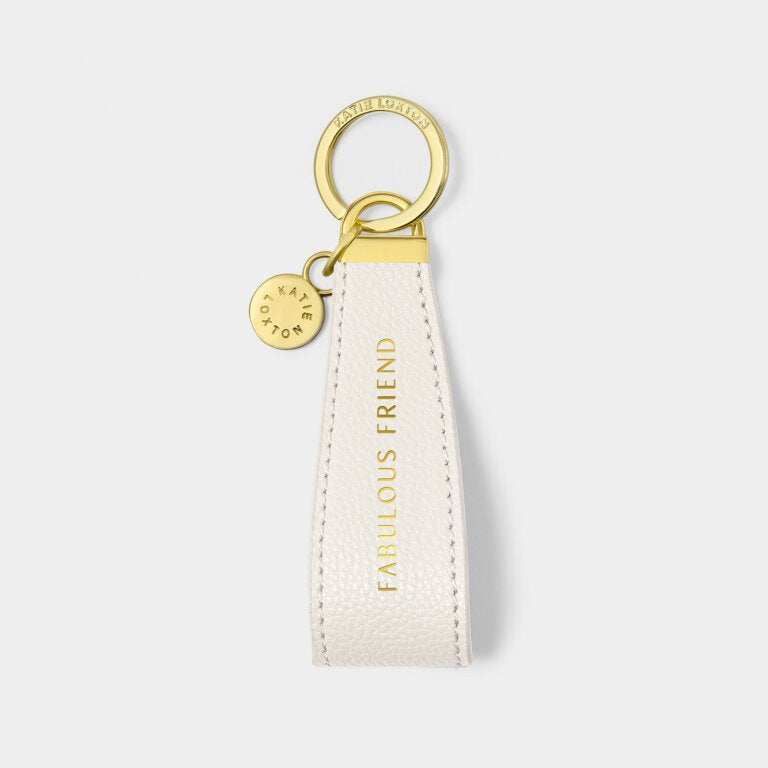 Katie Loxton Off White Fabulous Friend Loop Keyring