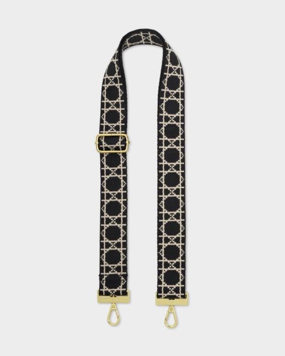 Katie Loxton Black Geometric  Canvas Strap