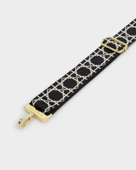 Katie Loxton Black Geometric  Canvas Strap
