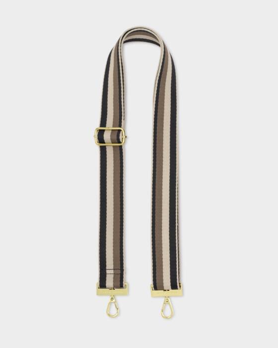 Katie Loxton Black Mocha Stripe Canvas Strap