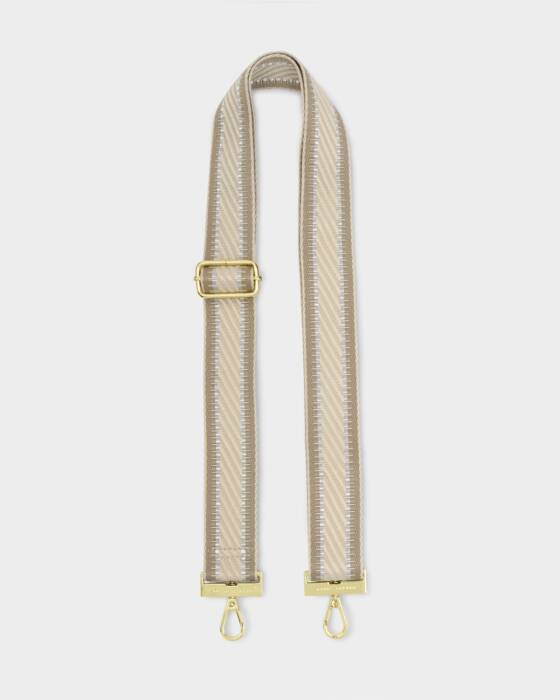 Katie Loxton Light Taupe Stitch Edge Canvas Strap