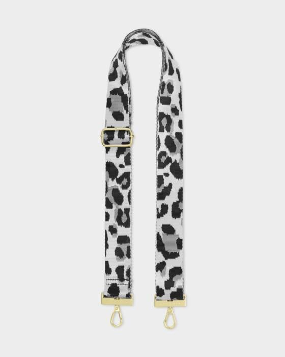 Katie Loxton Black Leopard Canvas Strap