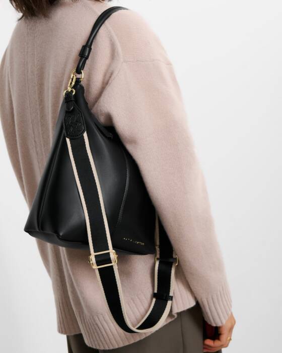 Katie Loxton Black Hallie Satchel Bag