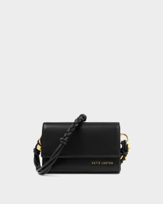 Katie Loxton Black Arden Braided Mini Bag