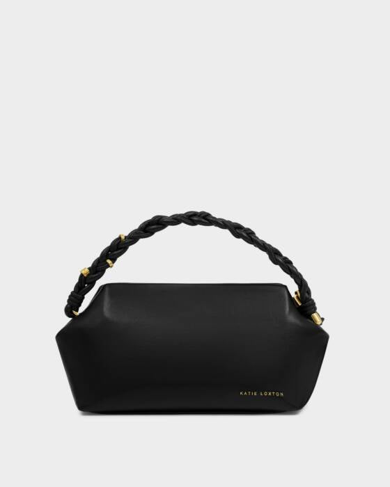 Katie Loxton Black Arden Braided Top Handle Bag