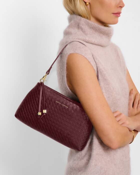 Katie Loxton Cherry Nova Woven Textured Clutch Bag