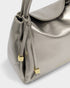 Katie Loxton Pewter Nova Patent Crackle Top Handle Bag