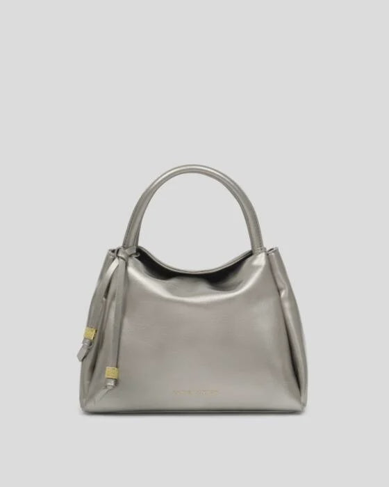 Katie Loxton Pewter Nova Patent Crackle Top Handle Bag