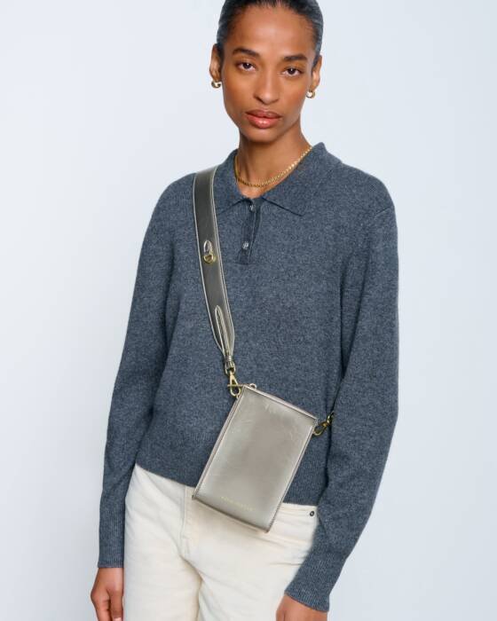 Katie Loxton Pewter Avery Slim Crossbody Bag