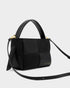 Katie Loxton Black Taya Woven Suedette Top Handle Bag