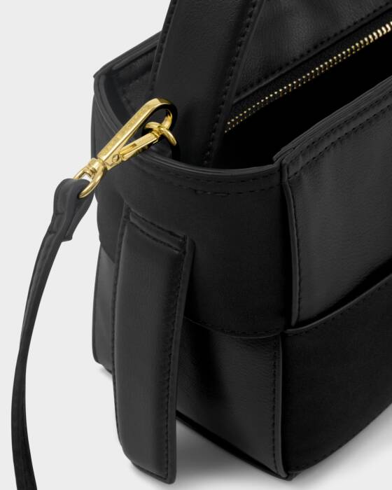 Katie Loxton Black Taya Woven Suedette Top Handle Bag