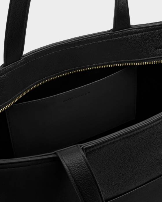 Katie Loxton Black Taya Woven Suedette Tote Bag