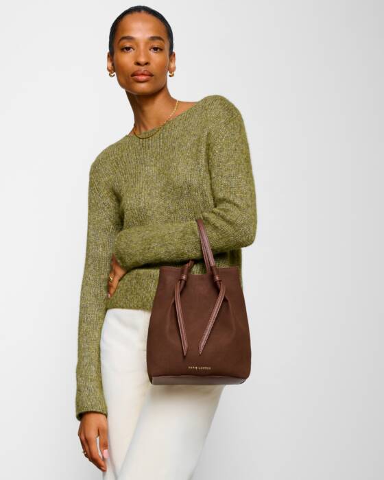 Katie Loxton Chocolate Suedette Celina Bucket Bag