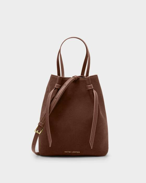 Katie Loxton Chocolate Suedette Celina Bucket Bag