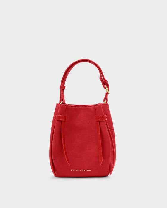 Katie Loxton Red Suedette Celina Bucket Bag