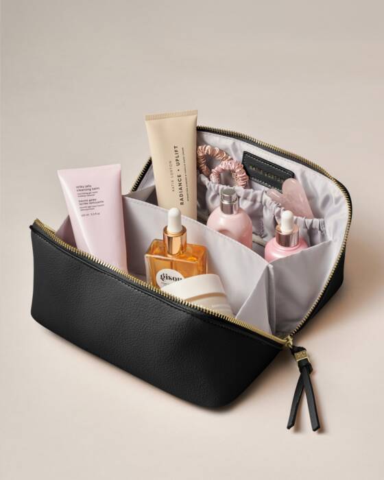 Katie Loxton Black Soho Medium Wash & Make Up Bag