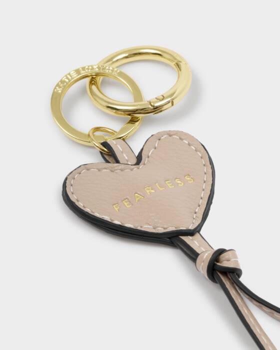 Katie Loxton Latte Fearless Heart Bag Charm Keyring