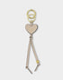 Katie Loxton Latte Fearless Heart Bag Charm Keyring