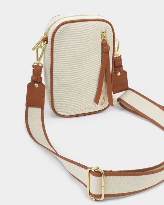 Katie Loxton Canvas Cognac Hallie Small Crossbody Bag