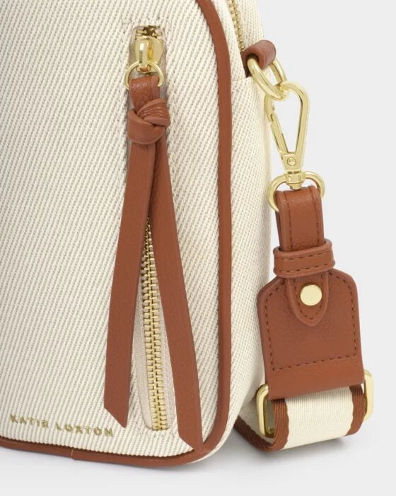 Katie Loxton Canvas Cognac Hallie Small Crossbody Bag