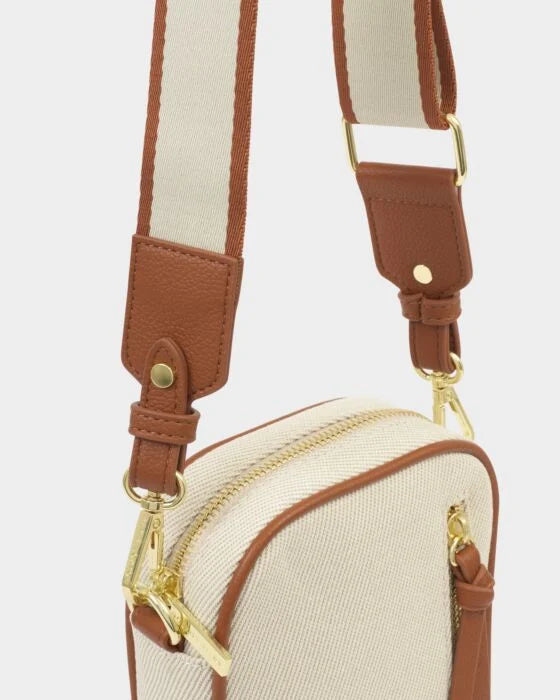 Katie Loxton Canvas Cognac Hallie Small Crossbody Bag