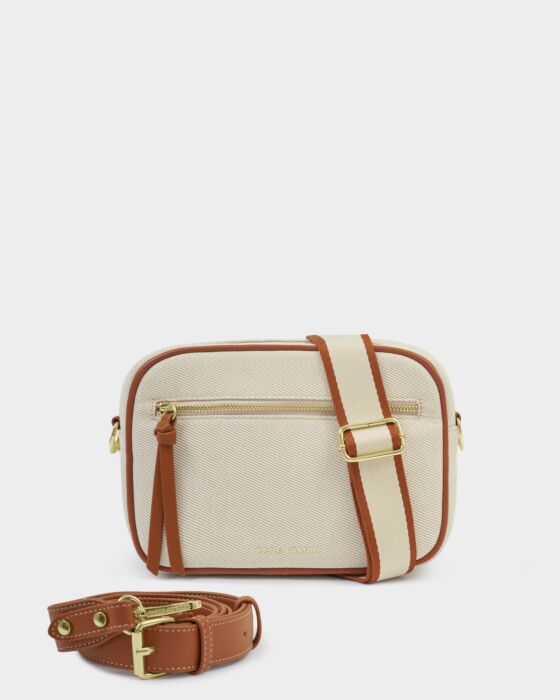 Katie Loxton Canvas Cognac Hallie Crossbody Bag