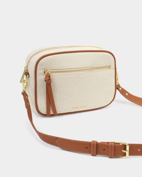Katie Loxton Canvas Cognac Hallie Crossbody Bag