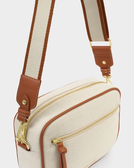 Katie Loxton Canvas Cognac Hallie Crossbody Bag