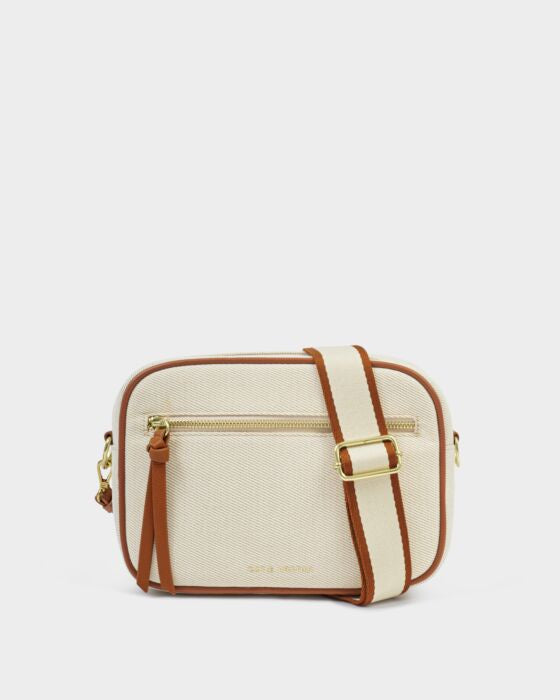 Katie Loxton Canvas Cognac Hallie Crossbody Bag