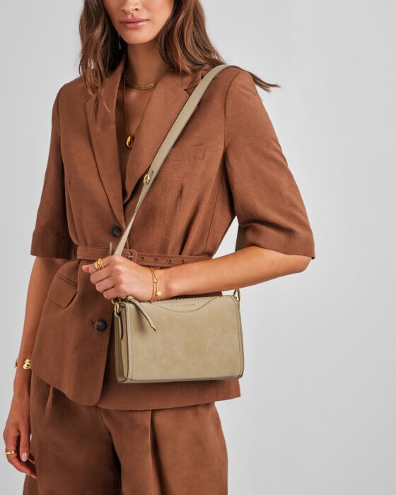 Katie Loxton Desert Sand Suedette Alba Crossbody Bag