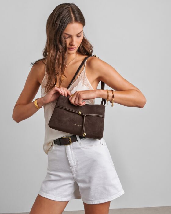 Katie Loxton Bitter Chocolate Suedette Lori Crossbody Bag